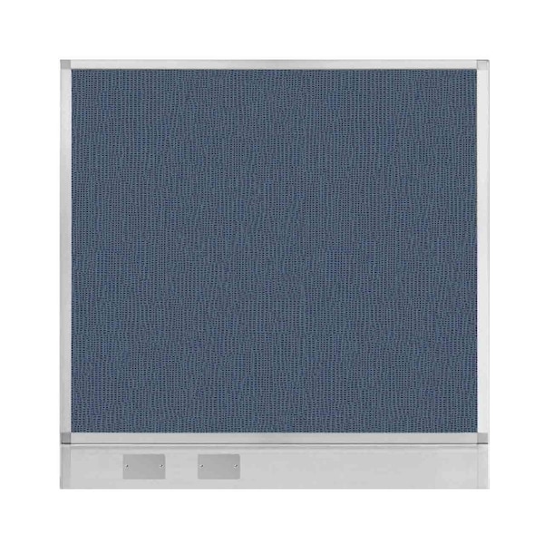 Hush Panel Configurable Cubicle Partition 4' x 4' Ocean Fabric w/ Cable Channel